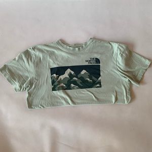 Mint Green unisex north face t shirt